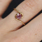 Dainty Ruby Ring. 10k round Ruby and Diamond Bypass ring