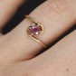 Dainty Ruby Ring. 10k round Ruby and Diamond Bypass ring