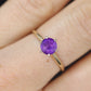 Amethyst 14k Gold solitaire ring. Vintage Estate Ring. Prong set Amethyst Ring.