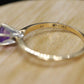 Amethyst 14k Gold solitaire ring. Vintage Estate Ring. Prong set Amethyst Ring.