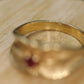 14k Ruby Ring. 14k round Ruby textured wide band