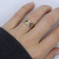 10k Wide Cigar band. Rose Gold Vintage Embossed Maple Oak Leaf design. 7.5mm sz6.75