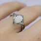 14k Large Opal Solitaire Claw set ring. Opal Bypass solitaire band.