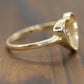 14k Open Heart and diamond ring. Dainty Heart love beat ring.