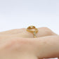 14k Open Heart and diamond ring. Dainty Heart love beat ring.