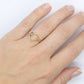 14k Open Heart and diamond ring. Dainty Heart love beat ring.
