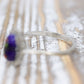 18k White Gold Enamel Ring. Tiny Roses painted enamel ring.