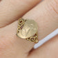 Signet Ring with letter I or J. 14k Yellow gold with Half Heart. Engraved letter I or J