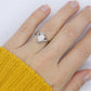 14k Large Opal Solitaire Claw set ring. Opal Bypass solitaire band.