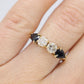 Stunning 14k 1/2ctw Diamond with pear sapphires ring. 14k Diamond and sapphire band.