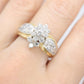 14k Yellow Gold Ring. Round Diamond Cluster Ring. Waterfall diamond. 1.46ctw diamonds