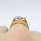 14k Diamond trio ring. TRILOGY 3 stone Diamond 1/2ctws Ring. Engagement Ring. Solitaire ring.