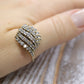 14k Diamond Cluster Bombe Dome Ring. Contemporary Diamond cluster dome cocktail ring.
