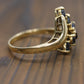14k Sapphire Diamond Bypass ring. 14k Marquise Sapphire Flower Branch Vine cluster ring