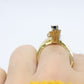 14k Sapphire Diamond Bypass ring. 14k Sapphire Flower Cones Vine cluster ring