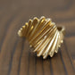 Bypass Twist diamond cut 14k Yellow Gold ring. 14k precious open scroll ring