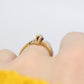 Marquise Amethyst 10k Gold ring. Amethyst and diamond Ring.