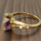 Marquise Amethyst 10k Gold ring. Amethyst and diamond Ring.