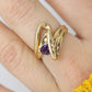 Trilliant Amethyst 10k Gold ring. 10k Triangular Amethyst in a Bypass Ring.