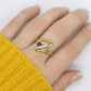 Trilliant Amethyst 10k Gold ring. 10k Triangular Amethyst in a Bypass Ring.