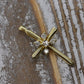 14k Gold Cross Crucifix with Diamond cluster. 14k Cross diamond slide pendant