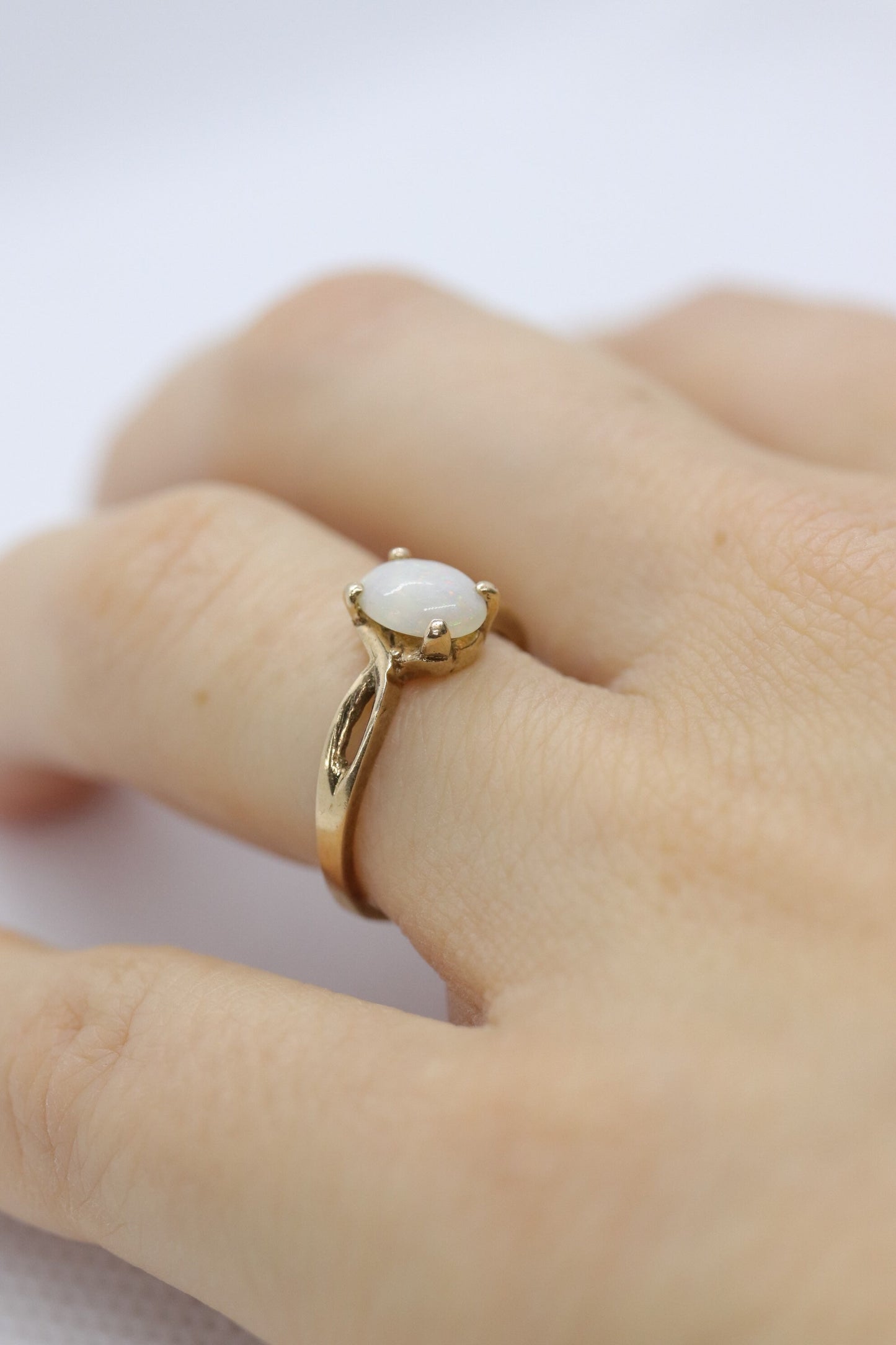 10k Opal Solitaire ring.