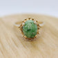 10k Green Agate Jade Jadeite ring. green cabochon ring.