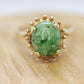 10k Green Agate Jade Jadeite ring. green cabochon ring.