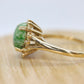 10k Green Agate Jade Jadeite ring. green cabochon ring.