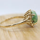 10k Green Agate Jade Jadeite ring. green cabochon ring.
