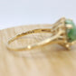 10k Green Agate Jade Jadeite ring. green cabochon ring.