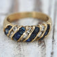 Stunning 14k Diamond and Sapphires Band. 14k Diamond and sapphire channel ring.