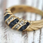 Stunning 14k Diamond and Sapphires Band. 14k Diamond and sapphire channel ring.