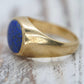 14k Mens Lapis Lazuli ring. 14k Oval Lapis Lazuli bezel set in a Heavy shank. SZ 11 13.1grams