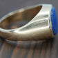 14k Mens Lapis Lazuli ring. 14k Oval Lapis Lazuli bezel set in a Heavy shank. SZ 11 13.1grams