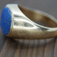 14k Mens Lapis Lazuli ring. 14k Oval Lapis Lazuli bezel set in a Heavy shank. SZ 11 13.1grams