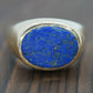 14k Mens Lapis Lazuli ring. 14k Oval Lapis Lazuli bezel set in a Heavy shank. SZ 11 13.1grams