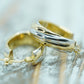 14k Gold Yellow and White HOOP Earrings. 14k High Polish Gloss earrings.