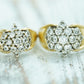 14k Diamond Cluster HIS/HER Set Ring. Waterfall diamond. 1.22ctw diamonds.