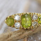 18k Large Peridot and Diamond Ring. Made in UK 1976. 6.4grams with 0.40ctw in diamonds