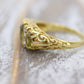 18k Large Peridot and Diamond Ring. Made in UK 1976. 6.4grams with 0.40ctw in diamonds