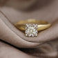 Art Deco Diamond ring. 14k Yellow and White Gold Square table.
