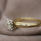 Art Deco Diamond ring. 14k Yellow and White Gold Square table.
