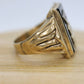 10k ONYX M  N or W ring. 10k Letter M or N or W statement ring. Calligraphy M or N initial Men or Women ring