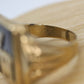 10k ONYX M  N or W ring. 10k Letter M or N or W statement ring. Calligraphy M or N initial Men or Women ring