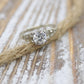 18k ART DECO Diamond 1ctw solitaire ring. 18k Large diamond engagement ring.