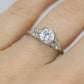 18k ART DECO Diamond 1ctw solitaire ring. 18k Large diamond engagement ring.