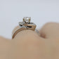 14K Bypass Diamond Solitaire Ring. Total 0.48ct Diamond Solitaire.  Stacked. Toi et moi band. White Gold ring. Sz5.5