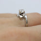 14K Bypass Diamond Solitaire Ring. Total 0.48ct Diamond Solitaire.  Stacked. Toi et moi band. White Gold ring. Sz5.5