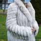 Saga Furs BLUE ARCTIC Natural FOX Fur Coat Jacket
